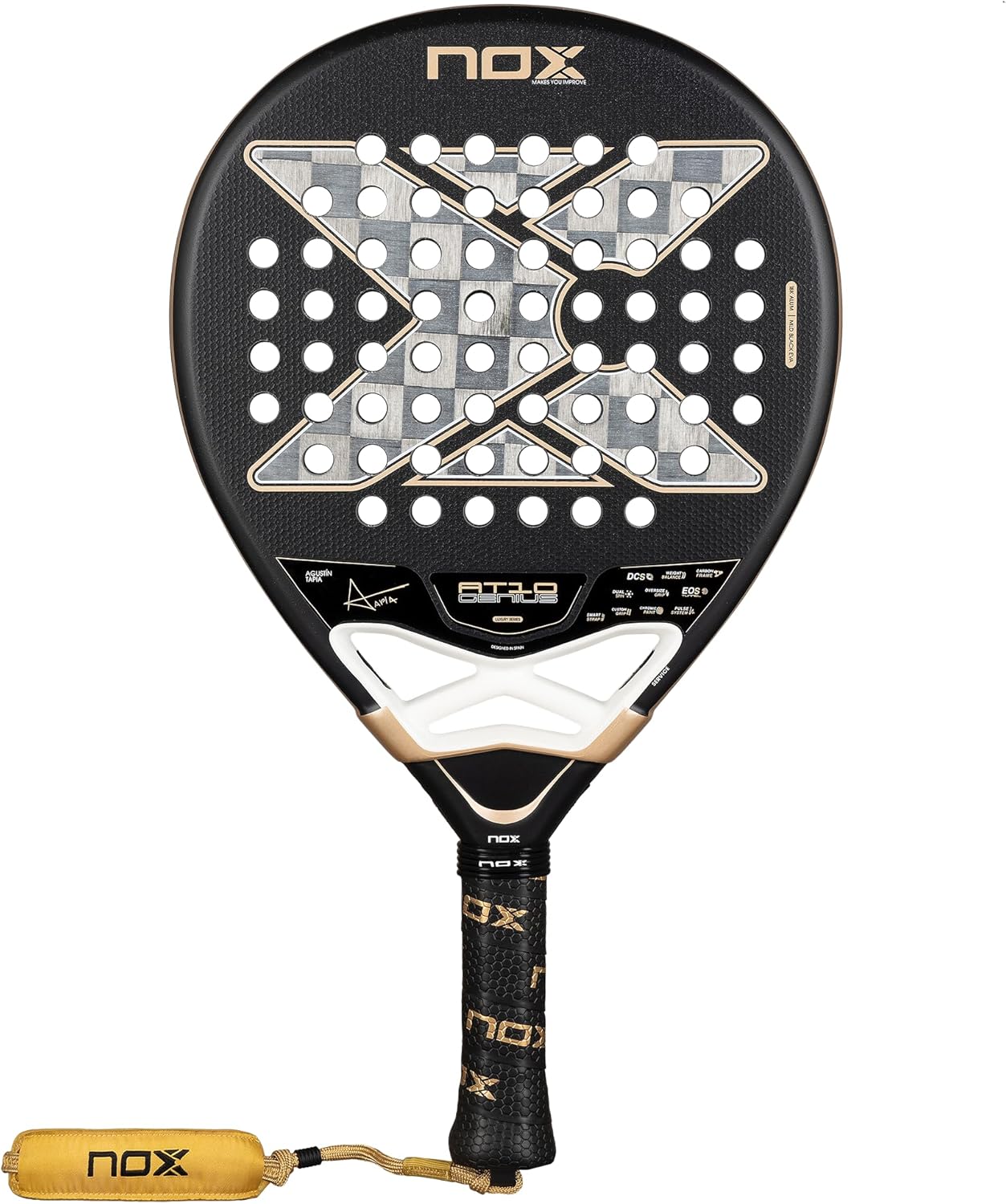PALETA DE PADEL NOX AT10 GENIUS ATTACK 18K ALUM 2026 AGUSTIN TAPIA