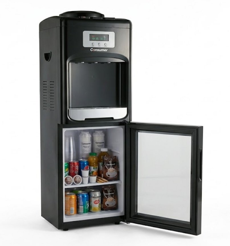 DISPENSER DE PIE C/HELADERA NEGRO consumer