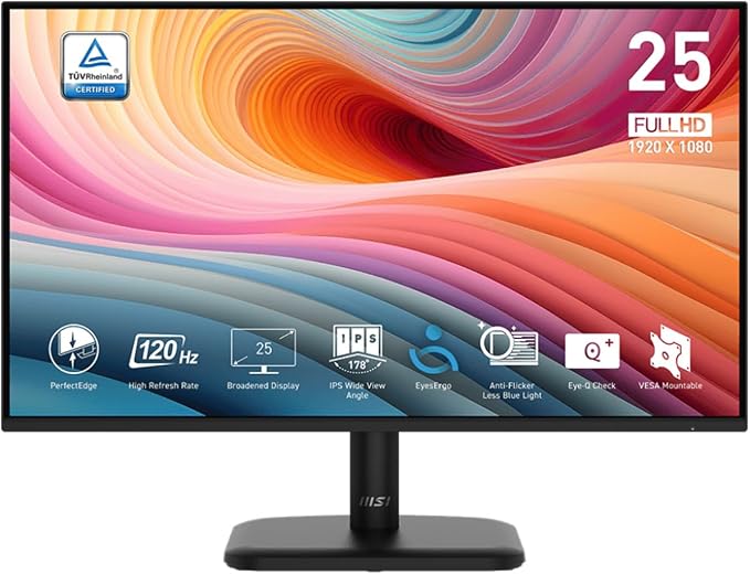 MONITOR 25" MSI PRO MP251L E2 FHD IPS 1MS/120MHZ HDMI/VGA Negro