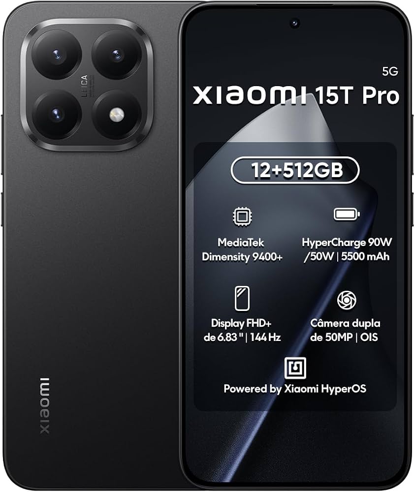 XIAOMI 15T LEICA DS/512GB/12 6.83" Negro GLOBAL 3P