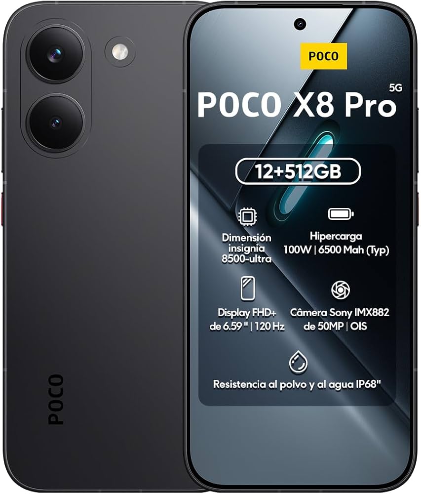 XIAOMI POCO X8 PRO 5G DS/512GB/12 6.59" 4K Negro GLOBAL (BR)