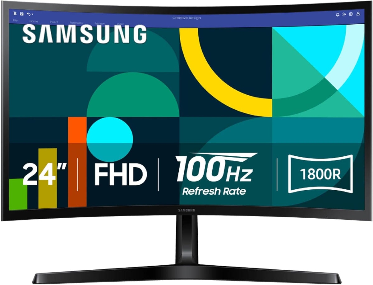 MONITOR 24" SAMSUNG LS24D366GA CURVED FHD/4MS/100HZ/HDMI Negro