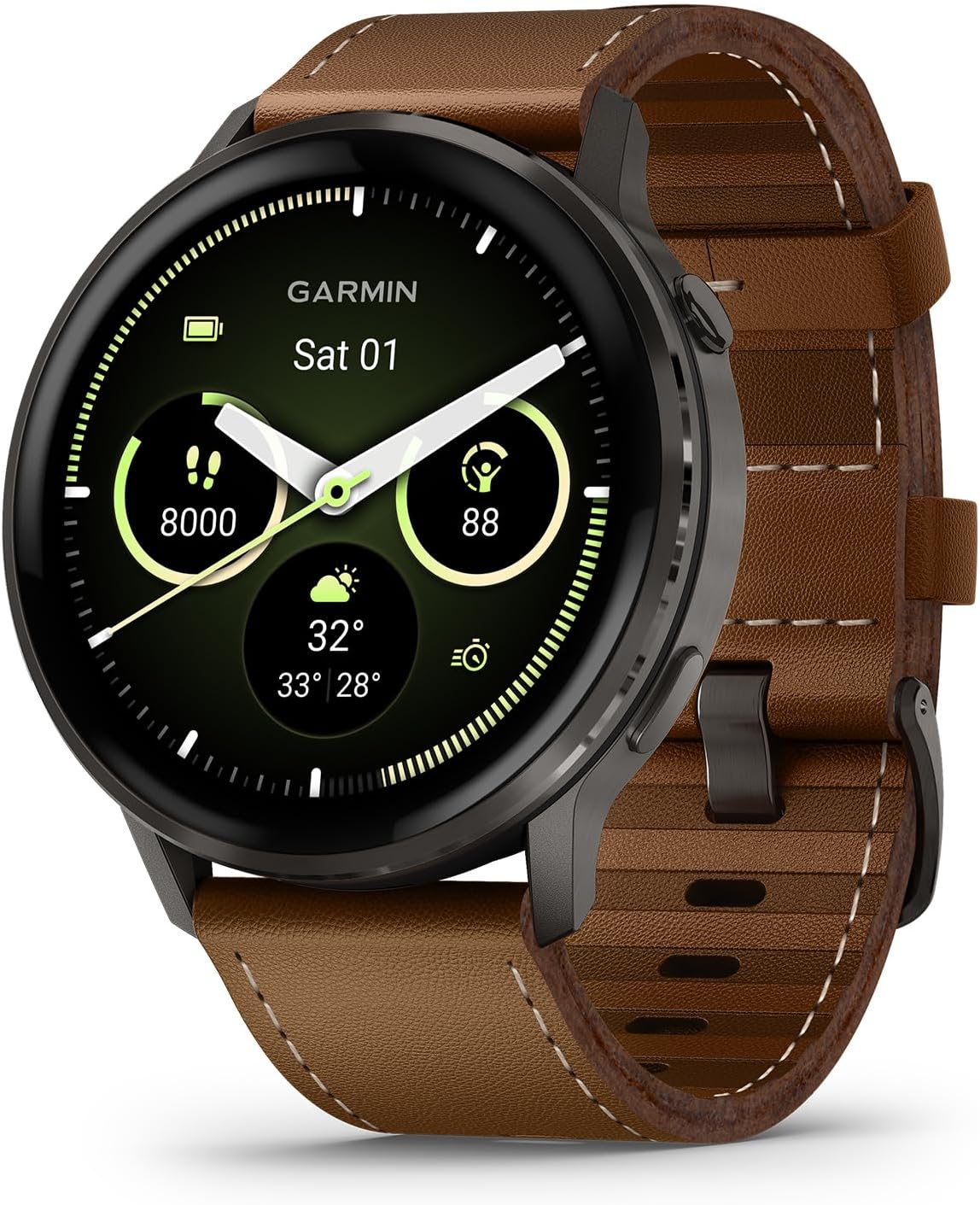 RELOJ GPS GARMIN VENU 4 45MM 010-03014-03 SLATE BROWN LEATHER