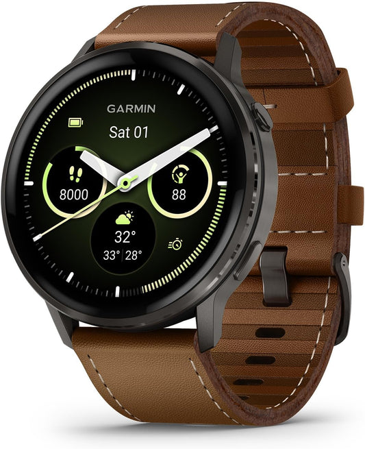 RELOJ GPS GARMIN VENU 4 45MM 010-03014-03 SLATE BROWN LEATHER