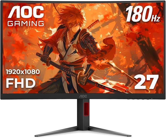 MONITOR 27" AOC C27G4H FHD IPS CURVED 1MS/180HZ/2XHDMI/1XDP Negro