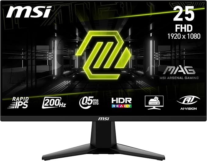 MONITOR 24.5" MSI MAG 255F E20 FHD IPS 0.5MS/200HZ/2XHDMI/DP Negro