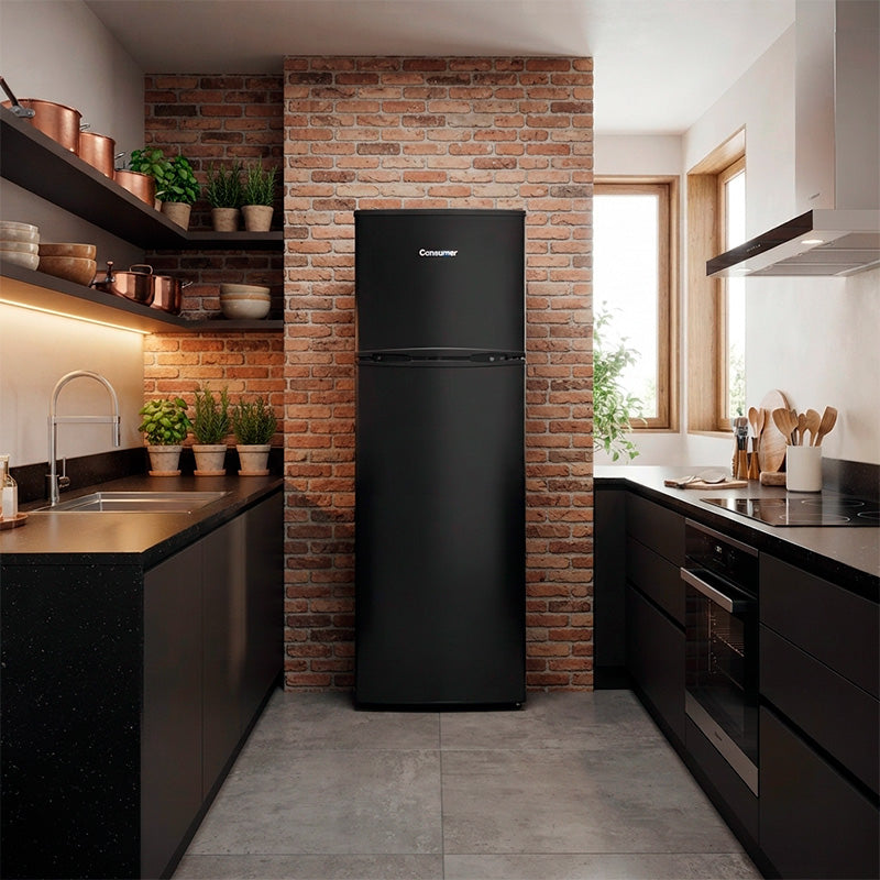 HELADERA 280 LITROS NEGRO CONSUMER